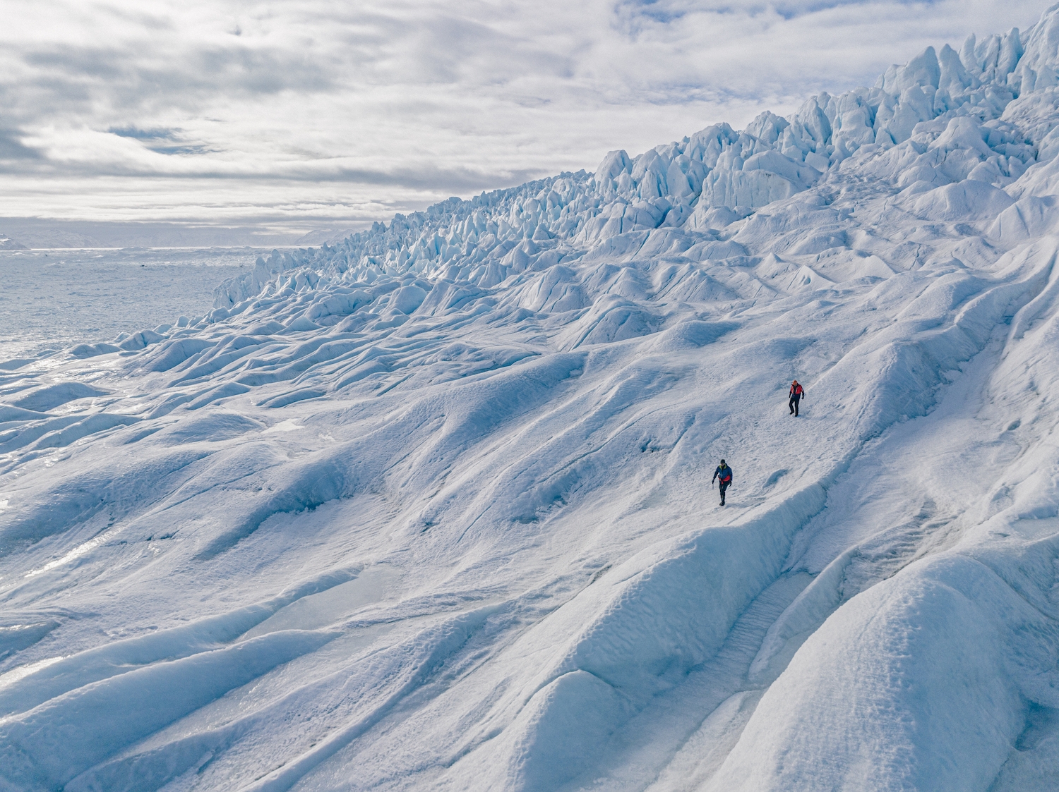 Hiking on the greenland ice cap