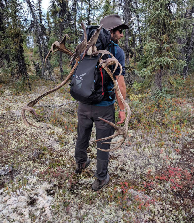 Hiking back with antlers on board